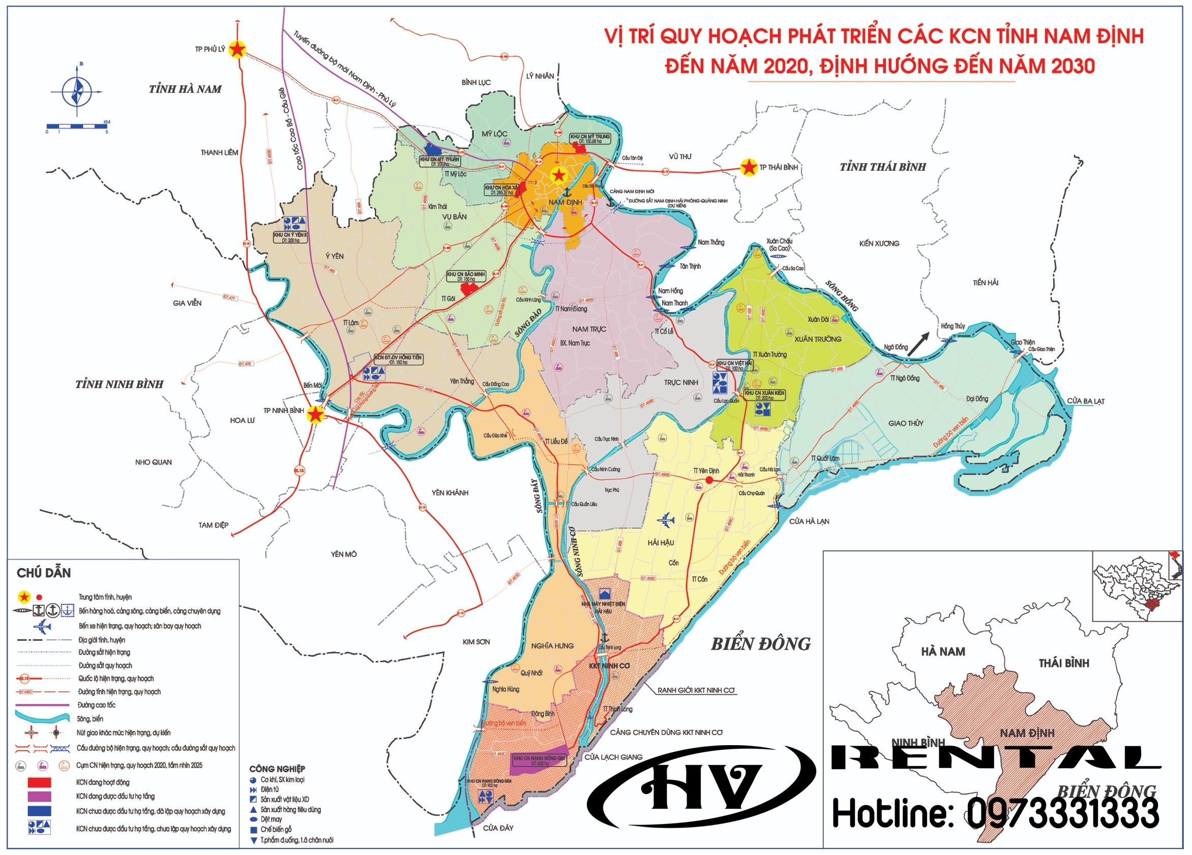 Bản đồ các khu công nghiệp tỉnh Nam Định