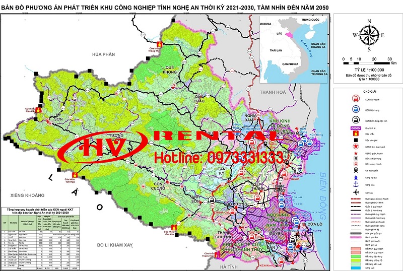 Bản đồ các khu công nghiệp tỉnh Nghệ An