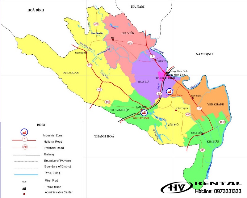Bản đồ các khu công nghiệp tỉnh Ninh Bình