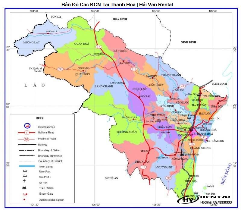 Bản đồ các khu công nghiệp tỉnh Thanh Hoá