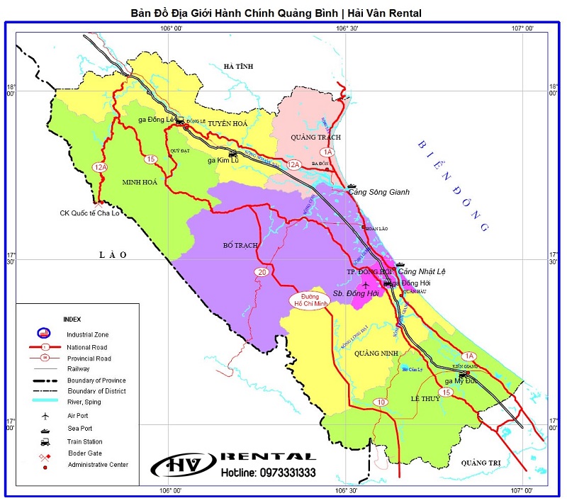 Bản đồ địa giới hành chính Quảng Bình