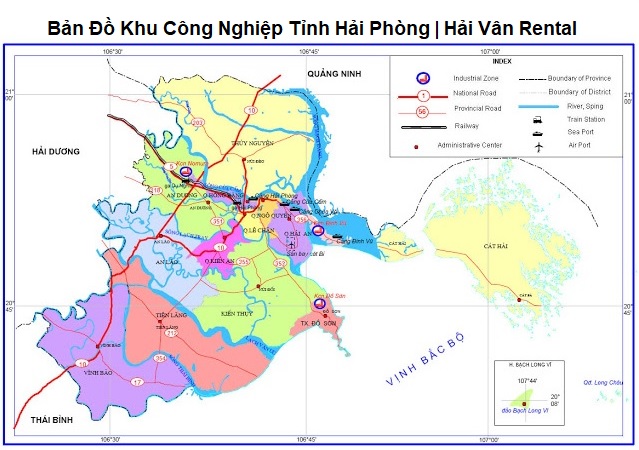 Bản đồ khu công nghiệp tỉnh Hải Phòng