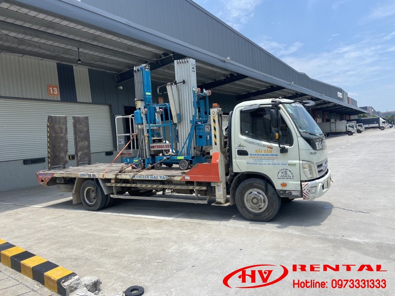 Xe thang nâng người boom lift tại KCN Thành Hải, Ninh Thuận