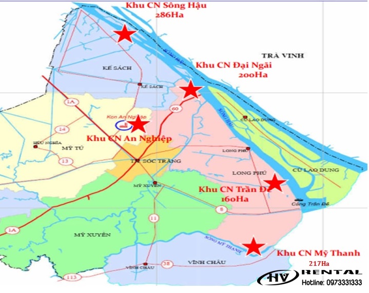 Bản đồ các kcn tại Sóc Trăng