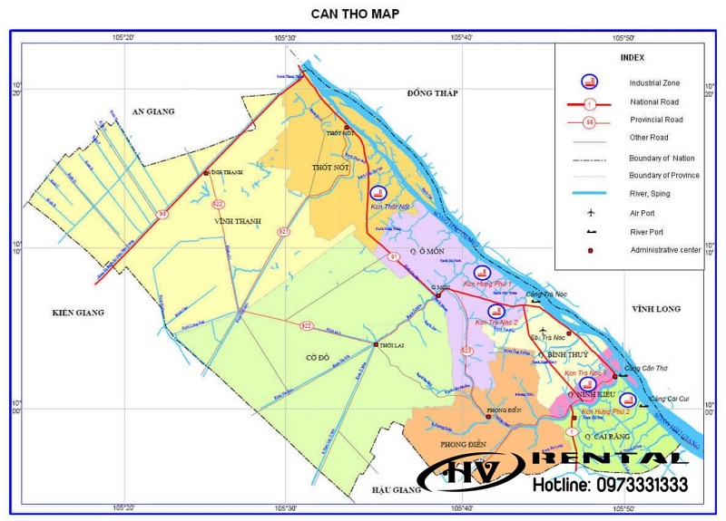 Bản đồ các kcn tỉnh cần thơ