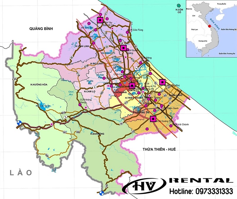 Bản đồ các khu công nghiệp tỉnh Quảng Trị